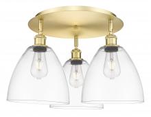  516-3C-SG-GBD-92 - Bristol - 3 Light - 21 inch - Satin Gold - Flush Mount