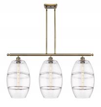  516-3I-AB-G557-10CL - Vaz - 3 Light - 37 inch - Antique Brass - Cord hung - Island Light