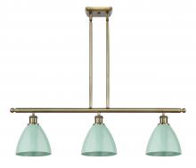  516-3I-AB-MBD-75-SF - Plymouth - 3 Light - 36 inch - Antique Brass - Cord hung - Island Light