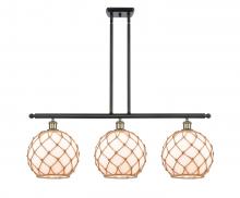  516-3I-BAB-G121-10RB - Farmhouse Rope - 3 Light - 37 inch - Black Antique Brass - Cord hung - Island Light