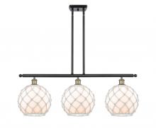  516-3I-BAB-G121-10RW - Farmhouse Rope - 3 Light - 37 inch - Black Antique Brass - Cord hung - Island Light