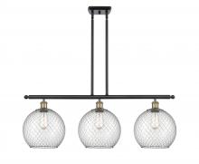  516-3I-BAB-G122-10CSN - Farmhouse Chicken Wire - 3 Light - 37 inch - Black Antique Brass - Cord hung - Island Light