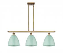  516-3I-BB-MBD-9-SF - Plymouth - 3 Light - 36 inch - Brushed Brass - Cord hung - Island Light