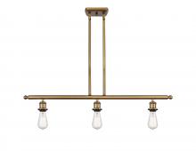  516-3I-BB - Bare Bulb - 3 Light - 36 inch - Brushed Brass - Cord hung - Island Light