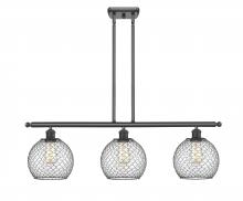  516-3I-OB-G122-8CBK - Farmhouse Chicken Wire - 3 Light - 36 inch - Oil Rubbed Bronze - Cord hung - Island Light