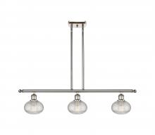  516-3I-PN-G555-6CL - Ithaca - 3 Light - 36 inch - Polished Nickel - Cord hung - Island Light