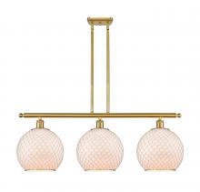 Innovations Lighting 516-3I-SG-G121-10CSN - Farmhouse Chicken Wire - 3 Light - 37 inch - Satin Gold - Cord hung - Island Light