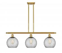  516-3I-SG-G122-8CBK - Farmhouse Chicken Wire - 3 Light - 36 inch - Satin Gold - Cord hung - Island Light