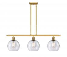  516-3I-SG-G124 - Athens - 3 Light - 36 inch - Satin Gold - Cord hung - Island Light