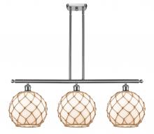  516-3I-SN-G121-10RB - Farmhouse Rope - 3 Light - 37 inch - Brushed Satin Nickel - Cord hung - Island Light