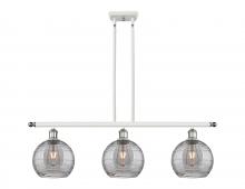  516-3I-WPC-G1213-8SM - Athens Deco Swirl - 3 Light - 36 inch - White Polished Chrome - Cord hung - Island Light