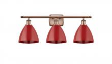  516-3W-AC-MBD-75-RD - Plymouth - 3 Light - 28 inch - Antique Copper - Bath Vanity Light