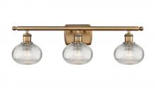  516-3W-BB-G555-6CL - Ithaca - 3 Light - 26 inch - Brushed Brass - Bath Vanity Light