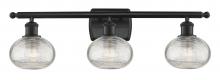  516-3W-BK-G555-6CL - Ithaca - 3 Light - 26 inch - Matte Black - Bath Vanity Light