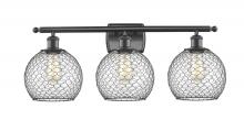  516-3W-OB-G122-8CBK - Farmhouse Chicken Wire - 3 Light - 28 inch - Oil Rubbed Bronze - Bath Vanity Light