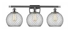  516-3W-PC-G122-8CBK - Farmhouse Chicken Wire - 3 Light - 28 inch - Polished Chrome - Bath Vanity Light