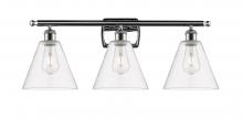  516-3W-PC-GBC-82 - Berkshire - 3 Light - 28 inch - Polished Chrome - Bath Vanity Light