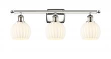  516-3W-PN-G1217-6WV - White Venetian - 3 Light - 26 inch - Polished Nickel - Bath Vanity Light