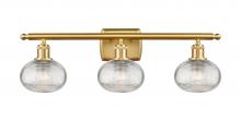  516-3W-SG-G555-6CL - Ithaca - 3 Light - 26 inch - Satin Gold - Bath Vanity Light