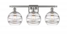  516-3W-SN-G556-8CL - Rochester - 3 Light - 28 inch - Brushed Satin Nickel - Bath Vanity Light