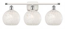 Innovations Lighting 516-3W-WPC-G1216-8WM - White Mouchette - 3 Light - 28 inch - White Polished Chrome - Bath Vanity Light