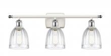  516-3W-WPC-G442 - Brookfield - 3 Light - 26 inch - White Polished Chrome - Bath Vanity Light