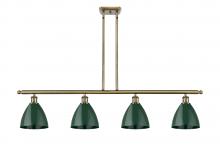  516-4I-AB-MBD-75-GR - Plymouth - 4 Light - 48 inch - Antique Brass - Cord hung - Island Light