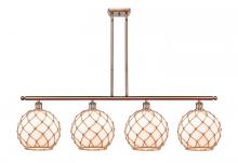  516-4I-AC-G121-10RB - Farmhouse Rope - 4 Light - 48 inch - Antique Copper - Cord hung - Island Light