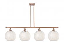  516-4I-AC-G1216-10WM - White Mouchette - 4 Light - 48 inch - Antique Copper - Stem Hung - Island Light