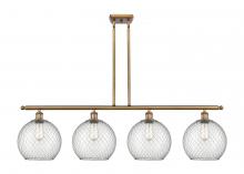  516-4I-BB-G122-10CSN - Farmhouse Chicken Wire - 4 Light - 48 inch - Brushed Brass - Cord hung - Island Light