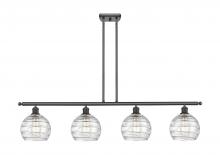  516-4I-BK-G1213-8 - Athens Deco Swirl - 4 Light - 48 inch - Matte Black - Cord hung - Island Light