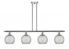  516-4I-PC-G122-8CBK - Farmhouse Chicken Wire - 4 Light - 48 inch - Polished Chrome - Cord hung - Island Light