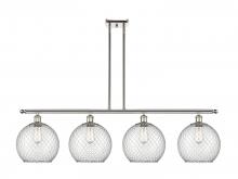  516-4I-PN-G122-10CSN - Farmhouse Chicken Wire - 4 Light - 48 inch - Polished Nickel - Cord hung - Island Light