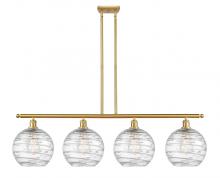  516-4I-SG-G1213-10 - Athens Deco Swirl - 4 Light - 48 inch - Satin Gold - Cord hung - Island Light