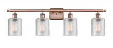  516-4W-AC-G112 - Cobbleskill - 4 Light - 35 inch - Antique Copper - Bath Vanity Light