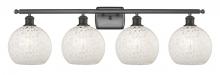  516-4W-OB-G1216-8WM - White Mouchette - 4 Light - 38 inch - Oil Rubbed Bronze - Bath Vanity Light