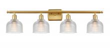  516-4W-SG-G412 - Dayton - 4 Light - 36 inch - Satin Gold - Bath Vanity Light