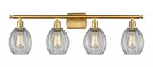  516-4W-SG-G82 - Eaton - 4 Light - 36 inch - Satin Gold - Bath Vanity Light