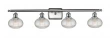  516-4W-SN-G555-6CL - Ithaca - 4 Light - 36 inch - Brushed Satin Nickel - Bath Vanity Light