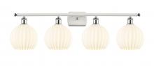  516-4W-WPC-G1217-8WV - White Venetian - 4 Light - 38 inch - White Polished Chrome - Bath Vanity Light