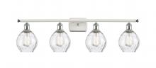  516-4W-WPC-G362 - Waverly - 4 Light - 36 inch - White Polished Chrome - Bath Vanity Light