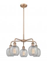  516-5CR-AC-G105 - Belfast - 5 Light - 24 inch - Antique Copper - Chandelier