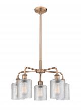  516-5CR-AC-G112 - Cobbleskill - 5 Light - 23 inch - Antique Copper - Chandelier