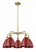  516-5CR-BB-MBD-75-RD - Plymouth - 5 Light - 26 inch - Brushed Brass - Chandelier