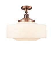  517-1CH-AC-G691-16 - Bridgeton - 1 Light - 12 inch - Antique Copper - Semi-Flush Mount