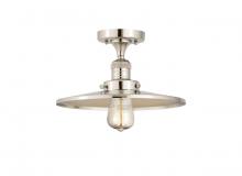  517-1CH-PN-MFR-PN-12 - Railroad - 1 Light - 12 inch - Polished Nickel - Semi-Flush Mount