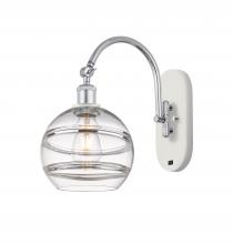  518-1W-WPC-G556-8CL - Rochester - 1 Light - 8 inch - White Polished Chrome - Sconce