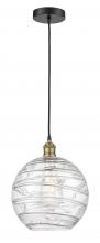  616-1P-BAB-G1213-12 - Athens Deco Swirl - 1 Light - 12 inch - Black Antique Brass - Cord hung - Mini Pendant