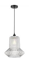  616-1P-BK-G212 - Springwater - 1 Light - 12 inch - Matte Black - Cord hung - Mini Pendant