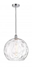  616-1P-PC-G1215-14 - Athens Water Glass - 1 Light - 13 inch - Polished Chrome - Cord hung - Pendant